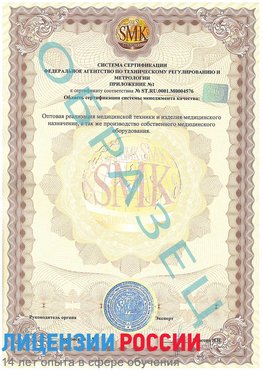 Образец сертификата соответствия (приложение) Протвино Сертификат ISO 13485